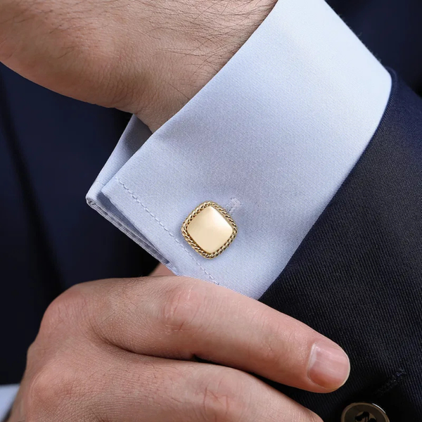 Gabriel & Co. Hampton Yellow Gold Square Cufflinks Image 2 SVS Fine Jewelry Oceanside, NY