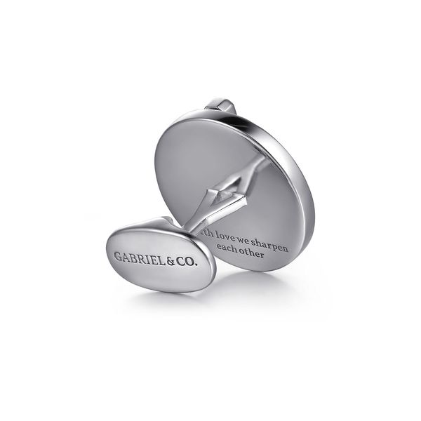Gabriel & Co. Forged In Love Men's Gold & Silver Cufflinks Image 2 SVS Fine Jewelry Oceanside, NY