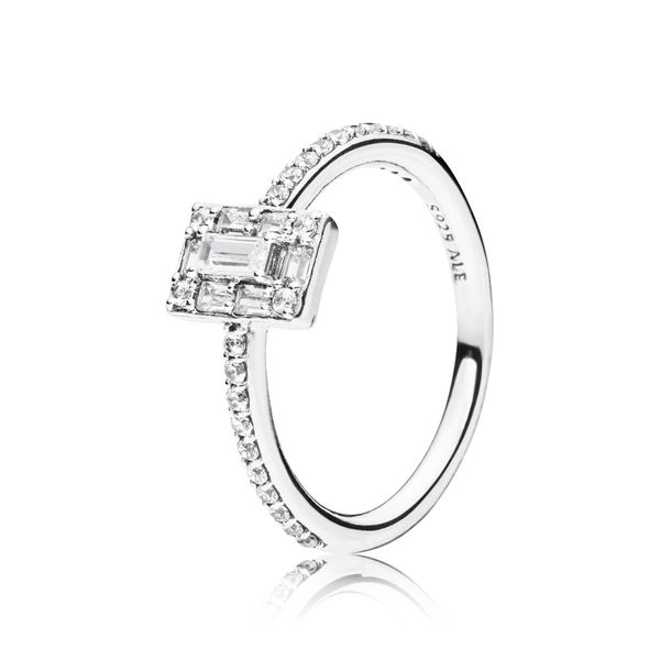 Pandora Timeless Collection Sterling Silver Square Halo Ring SVS Fine Jewelry Oceanside, NY