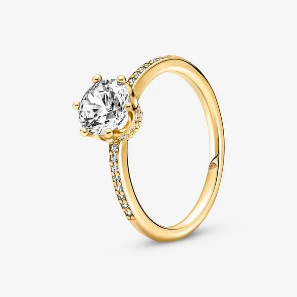 Pandora Moments Collection Yellow Gold Plated Silver Ring SVS Fine Jewelry Oceanside, NY