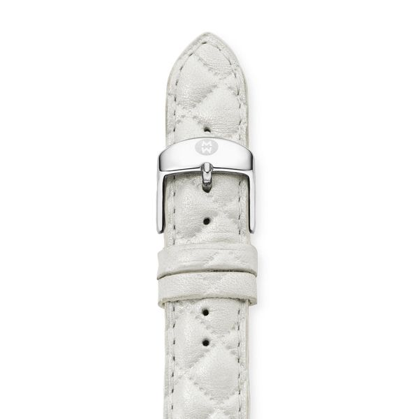 Michele Watch Whisper White Quilted Leather Strap SVS Fine Jewelry Oceanside, NY