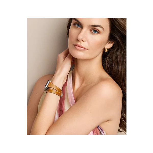 Michele Watch Brown Leather Band For Apple Watch® Image 2 SVS Fine Jewelry Oceanside, NY