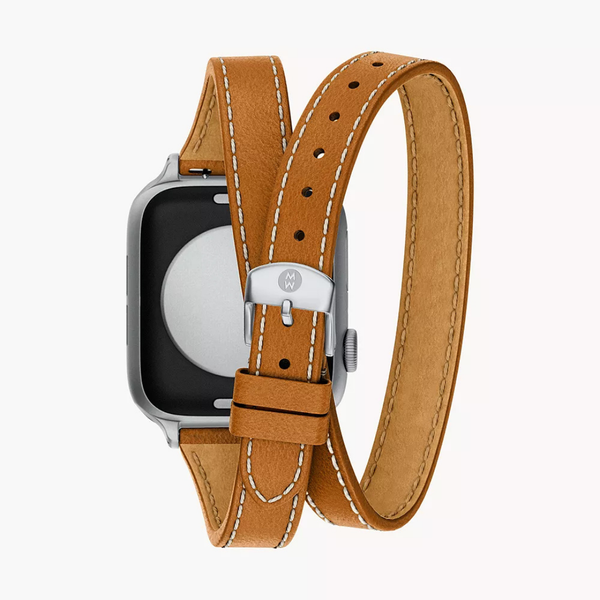 MICHELE Brown Leather Double Wrap Band for Apple Watch Image 4 SVS Fine Jewelry Oceanside, NY