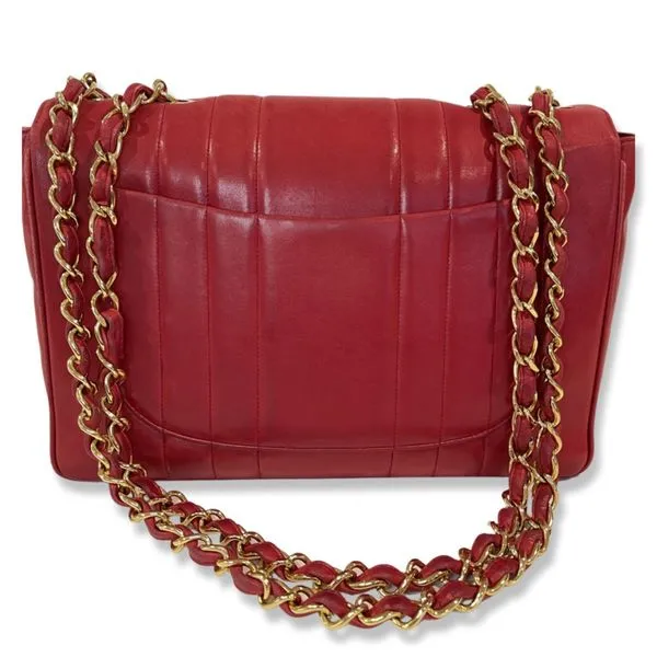 Chanel Vintage Red Vertical Lambskin Jumbo Half Flap (Pre-Owned) Image 2 SVS Fine Jewelry Oceanside, NY