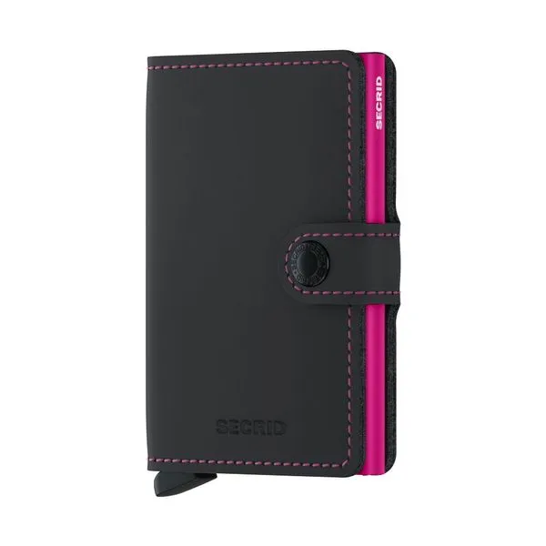 Secrid Miniwallet Matte Black & Fuchsia Wallet SVS Fine Jewelry Oceanside, NY