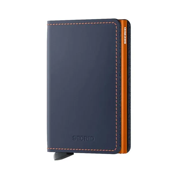 Secrid Slimwallet Matte Nightblue & Orange Wallet SVS Fine Jewelry Oceanside, NY