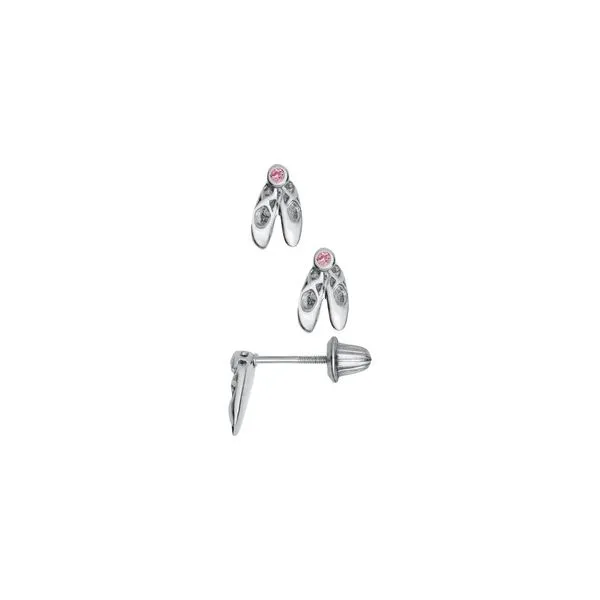 Kiddie Kraft Sterling Silver Ballet Earrings with CZ's. similar item image