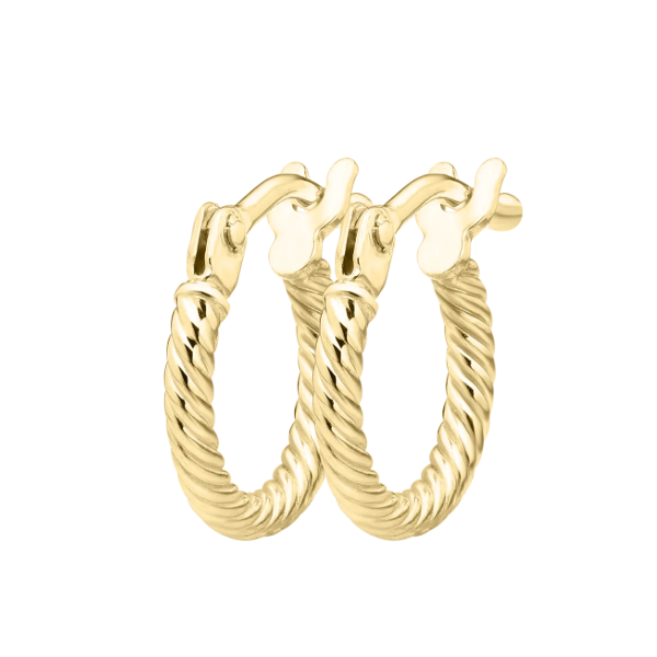 Children's 14k Yellow Gold 10mm Hoop Safety Earrings Swede's Jewelers East Windsor, CT