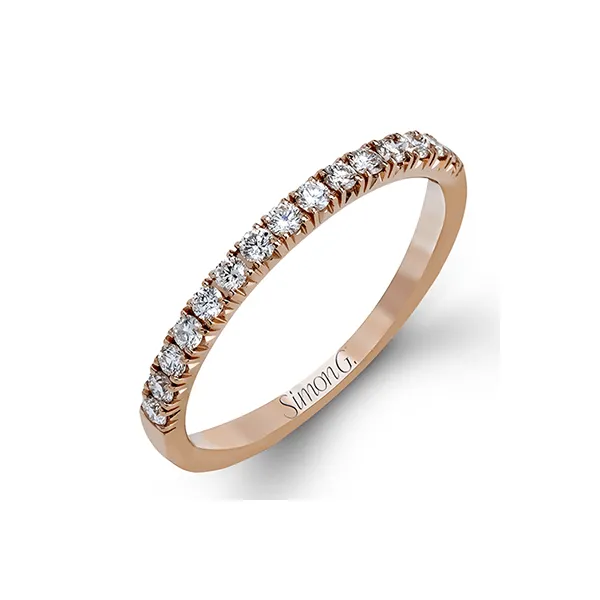Simon G 18K Rose Goldt Prong Set Wedding Band .30Ct. tw size 6.5 Swede's Jewelers East Windsor, CT