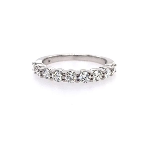 14Kt White Gold Wedding Band 9 stones 0.75tw G-SI2 Diamonds, Size 7 Swede's Jewelers East Windsor, CT