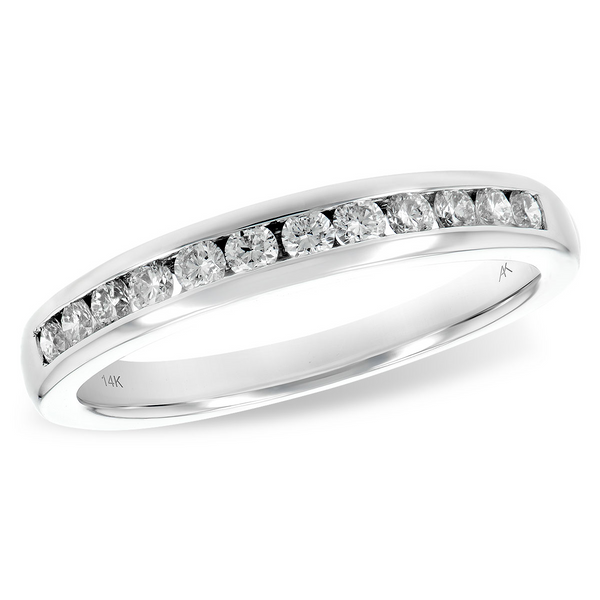 14Kt White Gold Diamond 0.33CTW G-SI2 Channel-set Wedding Band Size 7 Swede's Jewelers East Windsor, CT
