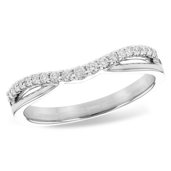 14Kt White Gold 0.17CTW Curved Wedding Band Swede's Jewelers East Windsor, CT