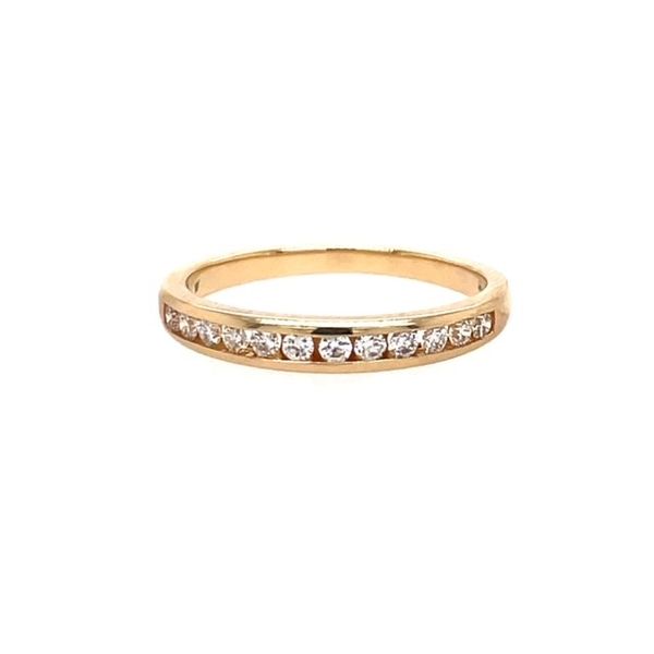 14K Yellow Gold Channel Set 0.25tw  G-SI2 Round Diamond Ring size 7 Swede's Jewelers East Windsor, CT