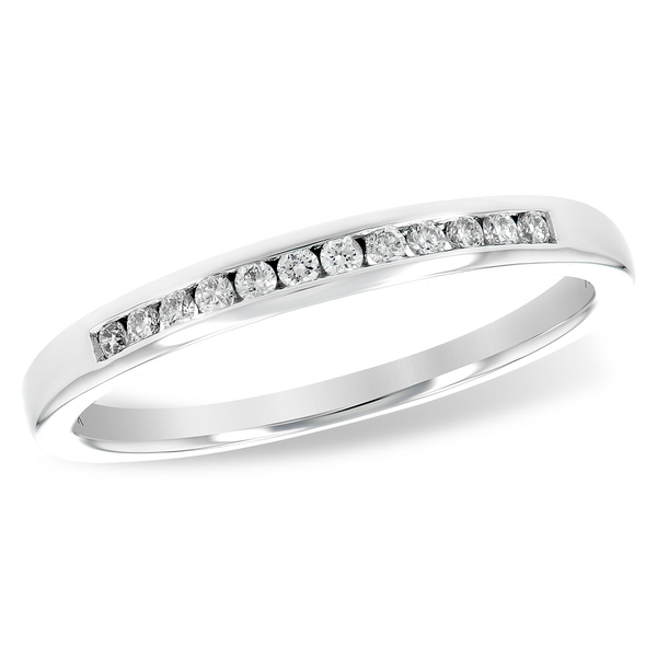 14Kt White Gold 12 Diamond 0.12CTW G/SI2 Channel-set Wedding Band Ring Size 7 Swede's Jewelers East Windsor, CT
