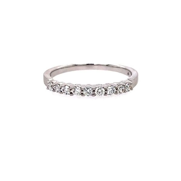 Kaufman 14K White Gold Prong Set Band With 9 stones .25Tw G-SI2 Diamonds Swede's Jewelers East Windsor, CT