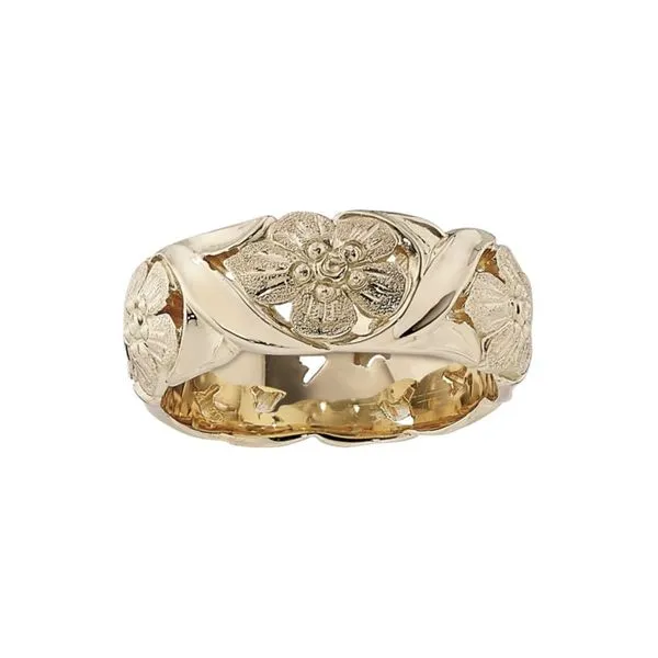 Jabel 18K Yellow Gold Flower Pattern Wedding Band size 53/4 Swede's Jewelers East Windsor, CT