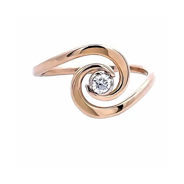 14Kt Yellow Gold Diamond Spiral Ring - Size 7 Swede's Jewelers East Windsor, CT