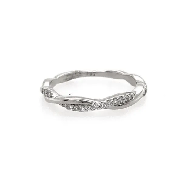 14kt Yellow Gold & Diamond Twisted Band with 0.08ctw of Diamonds. Swede's Jewelers East Windsor, CT