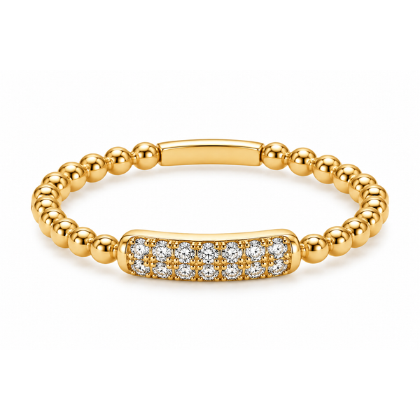 14Kt Yellow Gold Diamond Cluster Beaded Ring Swede's Jewelers East Windsor, CT