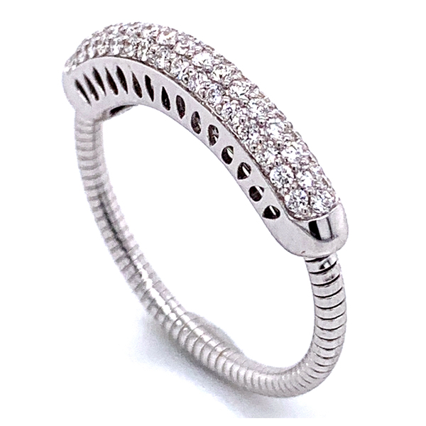 14Kt White Gold Flexible 49 Diamond .29CTW G-H SI1 Ring Size 7  to 11 Swede's Jewelers East Windsor, CT