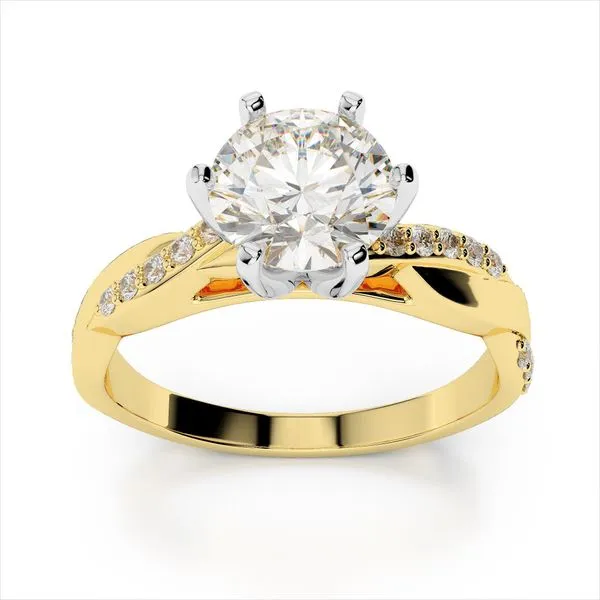 14Kt Yellow Gold Diamond Semi-mount Engagment Ring 0.16Ctw Swede's Jewelers East Windsor, CT