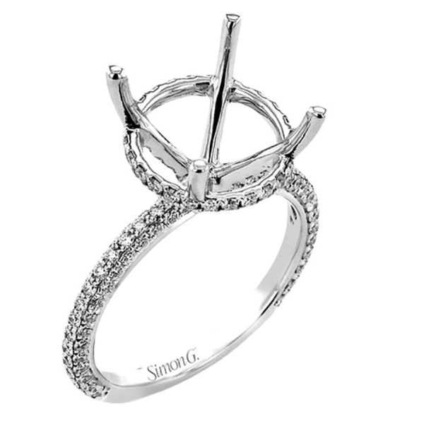 Simon G Round-cut Hidden Halo Engagement Ring in 18k Gold with .74ct tw round Diamonds (Center Stone Not Included) Swede's Jewelers East Windsor, CT