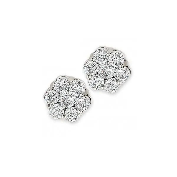 10Kt White Gold 0.50CTW Diamond Cluster Earrings Swede's Jewelers East Windsor, CT