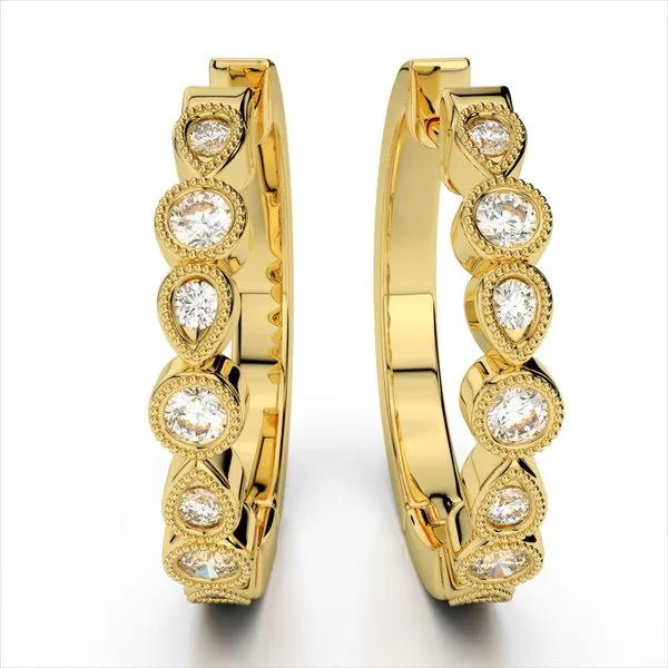 14kt yellow gold diamond hoop .21ctw Swede's Jewelers East Windsor, CT