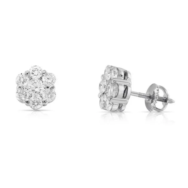 10K White Gold 0.25CTW Diamond Cluster Earrings Swede's Jewelers East Windsor, CT