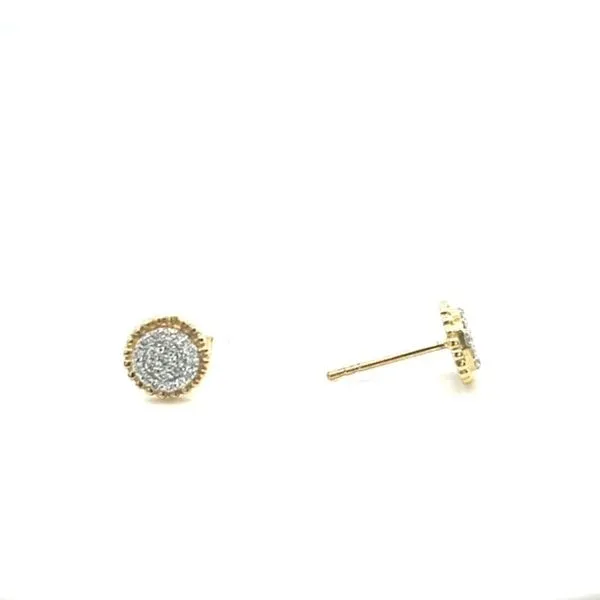 14Kt Two Tone Diamond Cluster Earrings Swede's Jewelers East Windsor, CT
