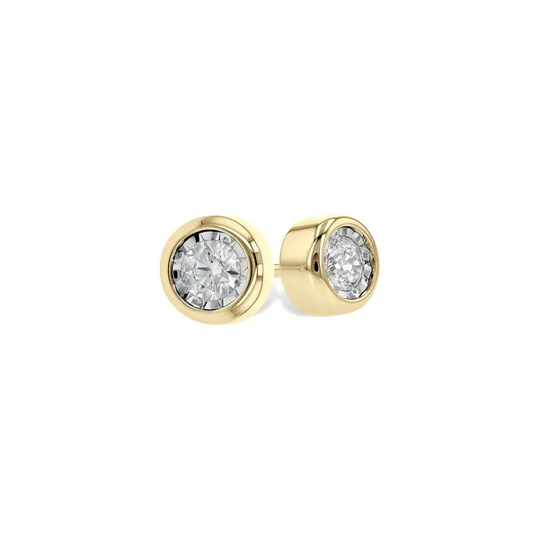 14Kt Yellow Gold Diamond 0.25Ctw Illusion Bezel Earrings Swede's Jewelers East Windsor, CT
