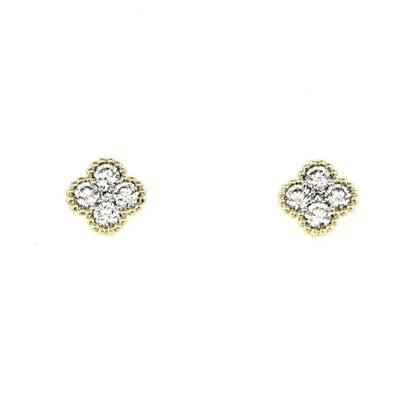 14Kt Yellow Gold Diamond 0.96CTW Clover Stud Earrings Swede's Jewelers East Windsor, CT