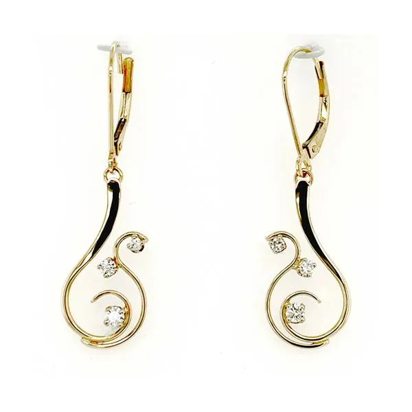 Kruskal 14Kt Yellow Gold 3 Diamond Blooming Earring With 20Pt Tw Diamonds Swede's Jewelers East Windsor, CT
