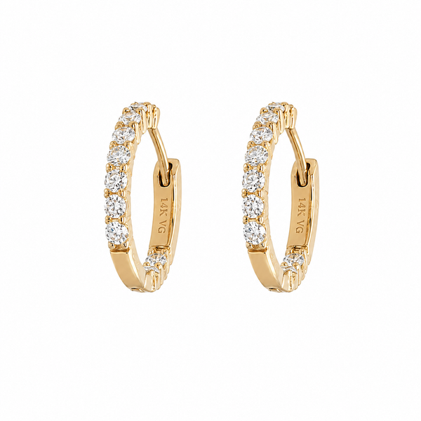 14Kt Yellow Gold Diamond .92CTW G-H/SI Huggie Earrings Swede's Jewelers East Windsor, CT