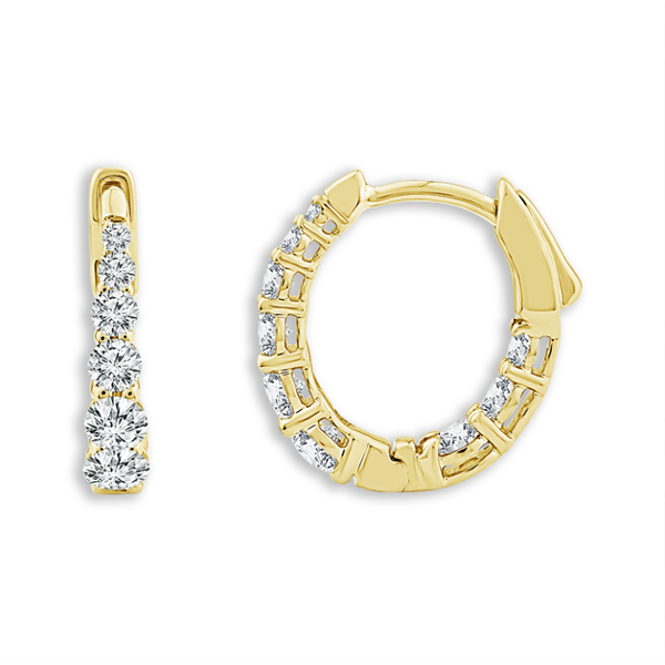 14kt Yellow Gold 1.00ctw Diamond Huggies Swede's Jewelers East Windsor, CT