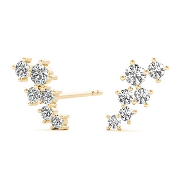 14Kt Yellow Gold Scattered Diamonds Earrings Swede's Jewelers East Windsor, CT