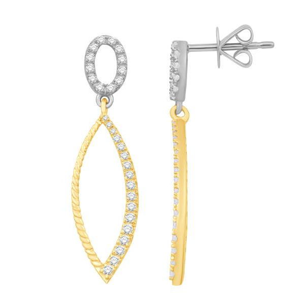 14Kt Yellow Gold .49CTW G-H/SI Dangle Post-back Earrings Swede's Jewelers East Windsor, CT