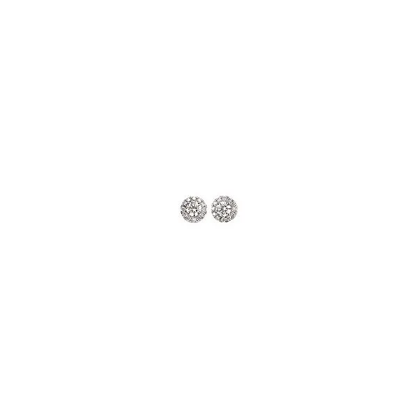 14Kt White Gold Halo Earrings 1 Ctw Si-Hi Swede's Jewelers East Windsor, CT