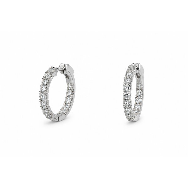 14Kt White Gold Lab Grown Diamond 2.0CTW D/VS Hoop Earrings Swede's Jewelers East Windsor, CT