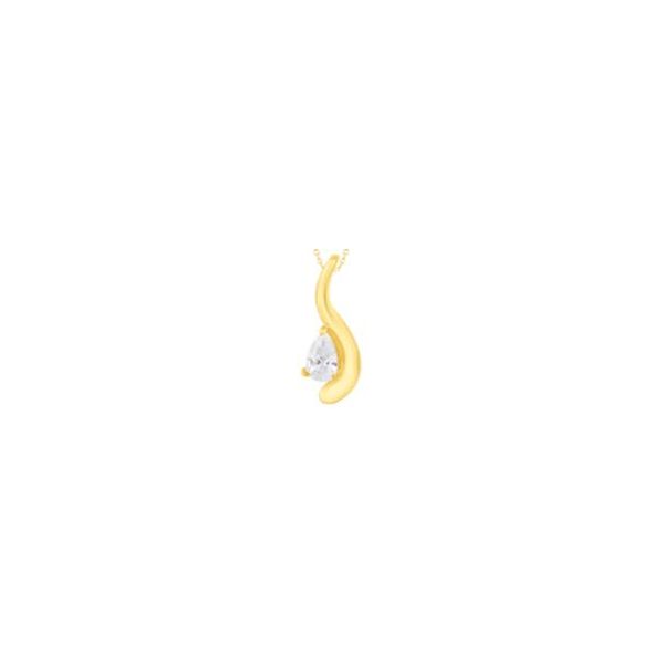 14Kt Yellow Gold Lab Pear-shaped Grown Diamond .17CTW Freeform Pendant Swede's Jewelers East Windsor, CT