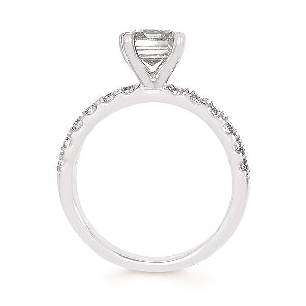 14Kt White Gold Lab Grown Emerald-cut Diamond 2.03Ct G/SI1 with .38CTW Side Diamonds Ring Size 6.5 Image 2 Swede's Jewelers East Windsor, CT