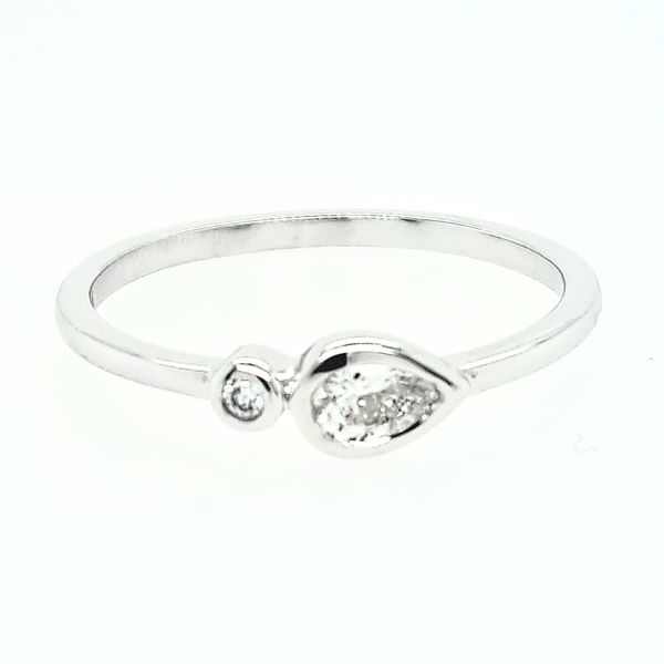 14Kt White Gold Lab Grown Diamond .22CTW Pear/ Round Ring Size 7 Swede's Jewelers East Windsor, CT