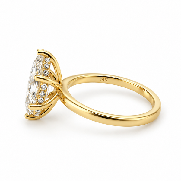 14Kt Yellow Gold Lab-Grown Diamond Marquise 2.1CTW with Hidden Halo Ring Image 2 Swede's Jewelers East Windsor, CT