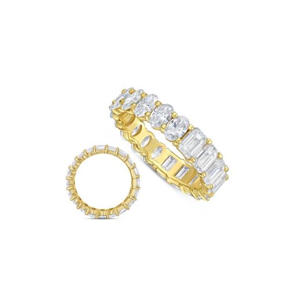 14 KY Lab Grown Diamond Ring, 11 Oval 1.82 Cts, 9 Emerald Cut 3.62 Cts, size 6.25 Swede's Jewelers East Windsor, CT