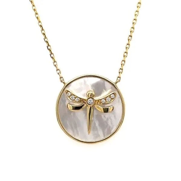 Diamond Happy Dragonfly Pendant With Chain Swede's Jewelers East Windsor, CT