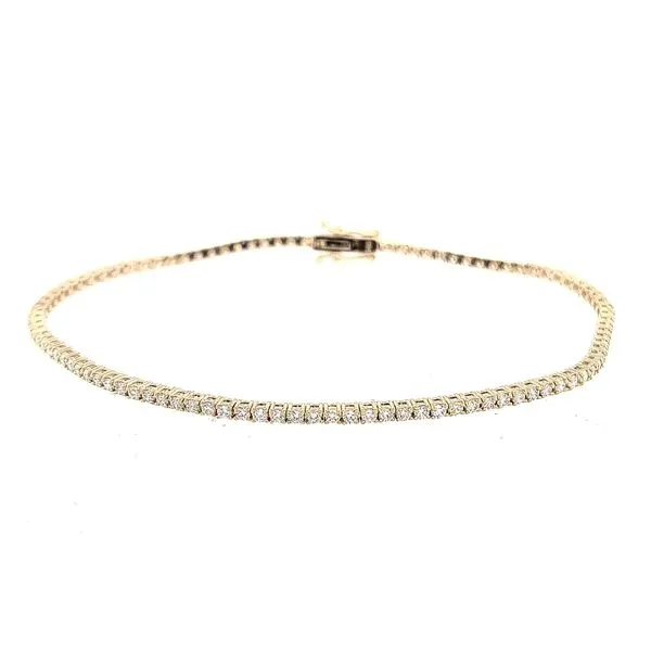 14Kt Yellow Gold Diamond 1.34CTW Tennis Bracelet 7