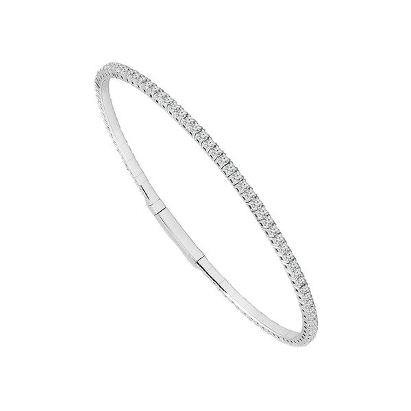 14Kt White Gold Diamond Titanium Flex Bangle Bracelet Swede's Jewelers East Windsor, CT