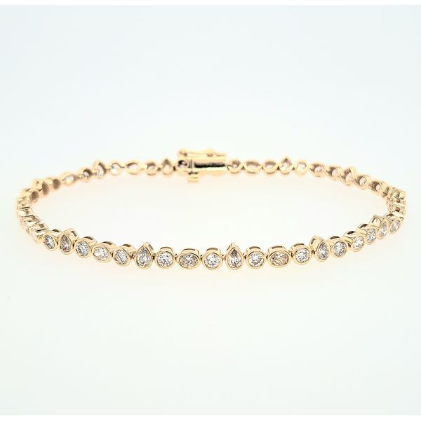 14Kt Yellow Gold Lab Grown Diamond 2.75CTW Round Oval Pear Bracelet 7