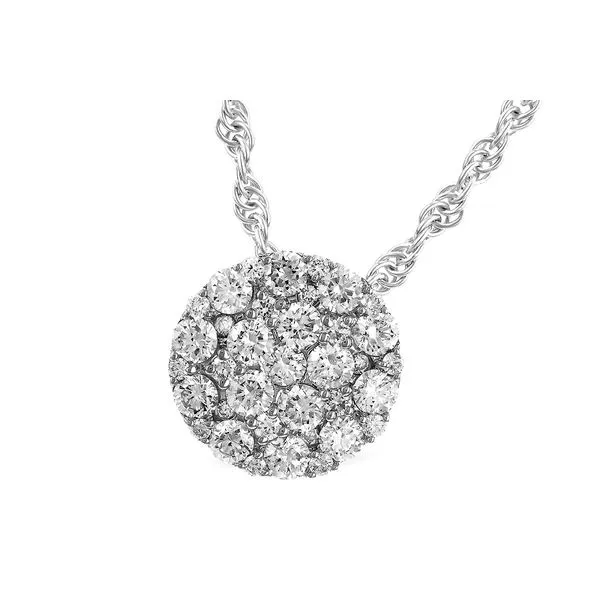 14Kt Yellow Gold Diamond 0.50Ctw Cluster Pendant on 18