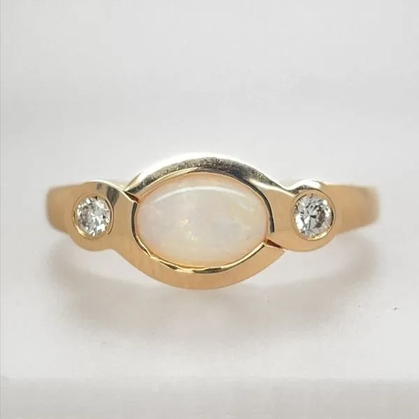 DConnolly 14kt YG Opal & Diamond Ring. Swede's Jewelers East Windsor, CT